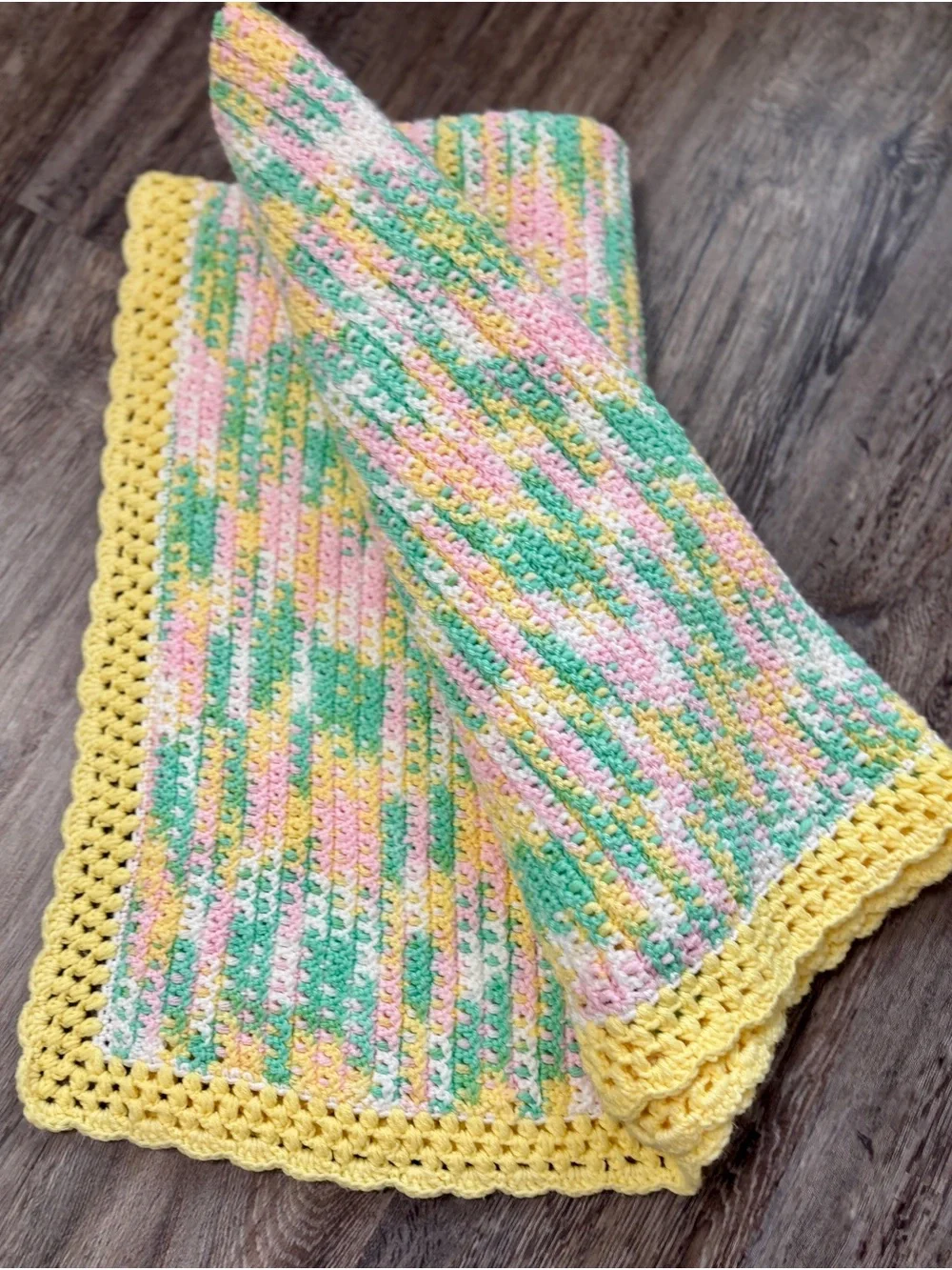 Handmade Crochet Baby Blanket and Eden Duck Plush Set Pastel Baby Shower Nursery